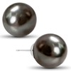 Black Pearl Earrings for Women - Faux Black Pearl Stud