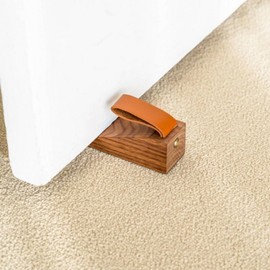 Door Stopper (2-Pack) - Prevents Door Slams & Finger Pinches Finger Pinch Guard - Walnut