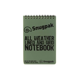 Snugpak | Water Resistant Notebook | Write on the move in all weathers using a pen or pencil (Small, Olive)