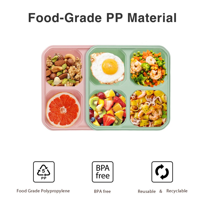 greenandlife Kids Bento Snack Box 4 Compartment Snack Container