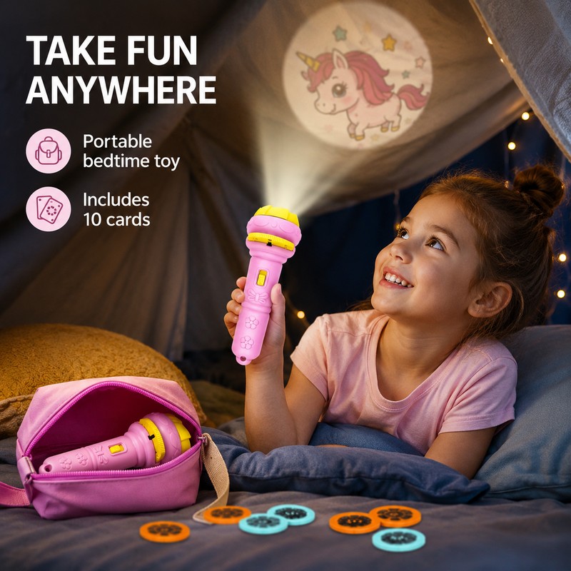 Kids Animal Projector Flashlight for Bedtime Play – Focusable Story