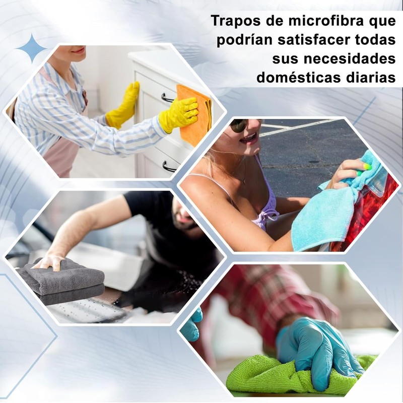 12 Pcs Paños de Limpieza de Microfibra, Toallas de Microfibra