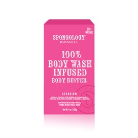 Spongelle Spongology Body Wash Infused Body Buffer - Shower Gel Infected Sponge - Geranium