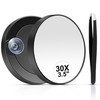 MIYADIVA 30X Magnifying Mirror, Small Travel Mirror with Suction Cup