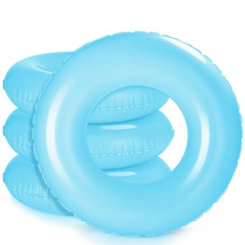 ShinyRelief 4 Pcs Inflatable Swim Tube Pool Tube, 33 Inch Swim Rings Pool Floaties, Colorful Ring Pool Float Floating Inner Tubes for Swimming Pool Party Decorations (Blue)