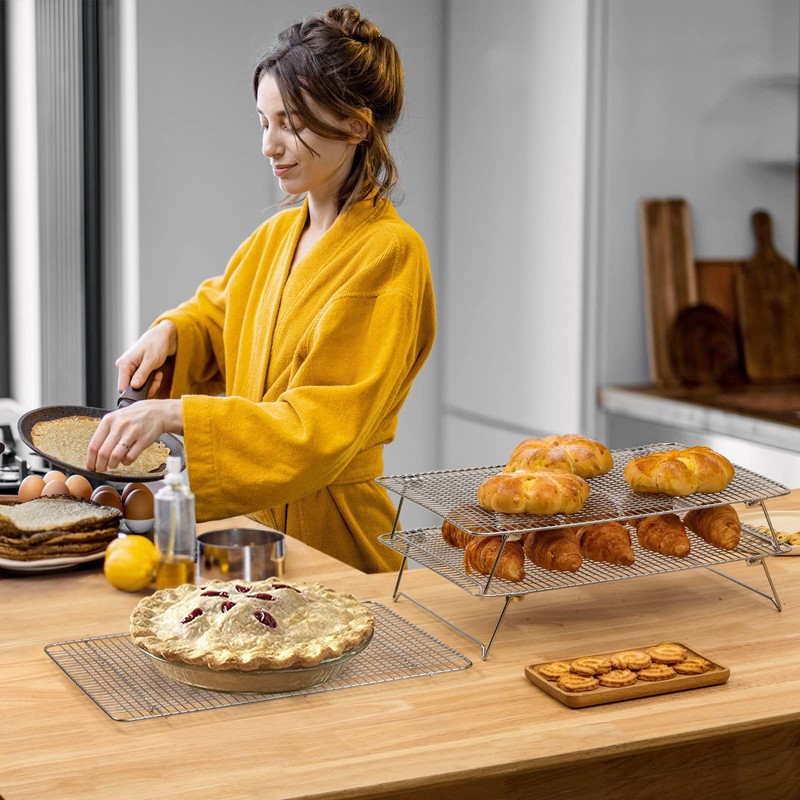 Stainless Steel Stackable Cooling Rack for Baking, 3 Tier 12”x