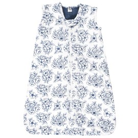 Hudson Baby Unisex Baby Plush Faux Fur Sleeping Bag, Wearable Blanket, Blue Toile, 18-24 Months