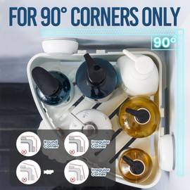 DUORAN Corner Shower Caddy with Suction Cups - No Drilling Removable Shower Organizer, Heavy Duty Rustproof Bathroom Shelf & Basket, Strong Waterproof Storage for Shampoo, Soap - White