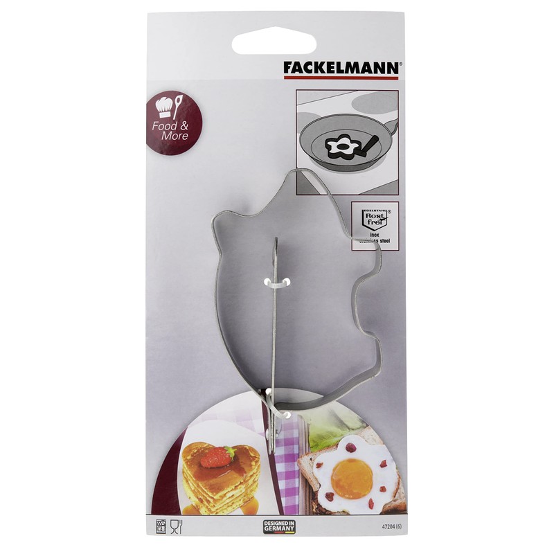 Fackelmann 47204 Egg/Pancake Shapers – Stainless Steel, Silver, 55 x