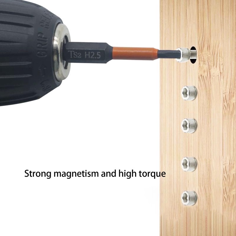 Leliafleury 5Pcs Magnetic Allen Key Drill Bit H2 Impact Hex