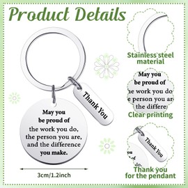 Sayglossy 24 Pcs Welcome to the Team Gifts Bulk for New Employee Thank You Gift Keychain Bulk with Drawstring Bags for New Employees Appreciation Office Supplies