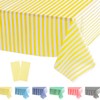 POPOYU 2Pcs Yellow Stripe Table Cloth,Yellow and White Table Covers,137