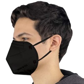 3D Adult Face Mask 5 Ply Filter Mouth Cover Protection For Dust Pollen Haze Smog With Durable Elastic Ear Straps (5 Pack, Black)