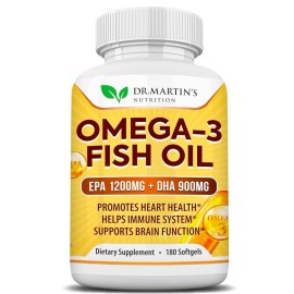 Dr Martin Omega 3 Fish Oil 3750mg Triple Strength | EPA 1200mg + DHA 900mg Fatty Acids | F