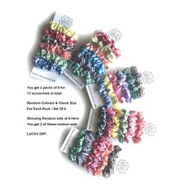 Bobblelady 12 pcs Gingham Scrunchies Small Sized, 8 cm Across. Hair Scrunchie Ponytail Holder. Suit Child/Thin Hair Or If You Like A Lass Bulky Scrunchie. Random Mix
