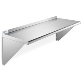 GRIDMANN NSF Stainless Steel 12" x 36" Kitchen Wall Mount Shelf Commercial Restaurant Bar w/ Backsplash