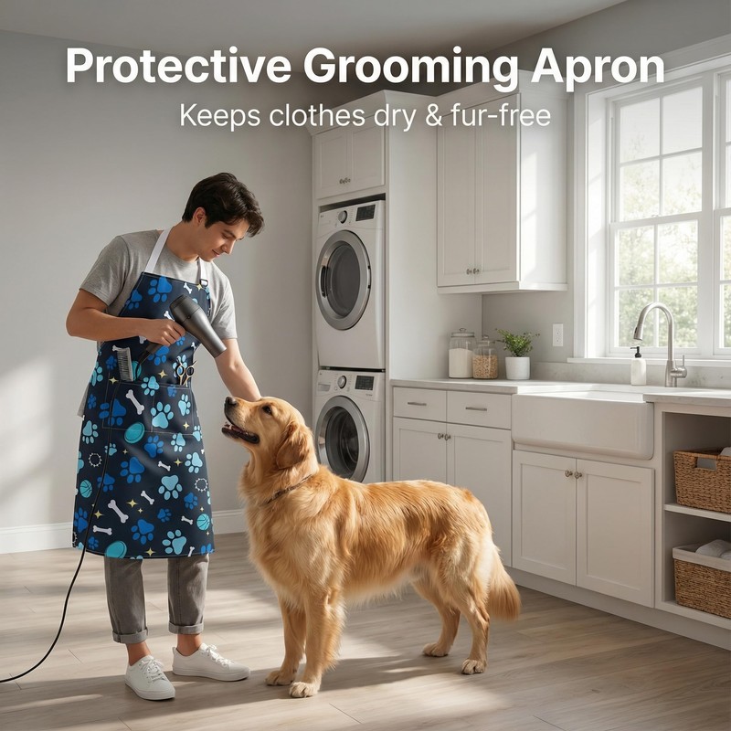 MERJACLYN 2 Pack Dog Grooming Waterproof Apron with Pockets, Dog