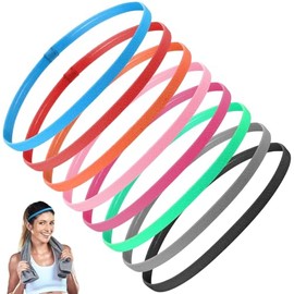 8 Bandas para el Cabello Deportivas: Paquete Diadema Deportiva Antideslizante, Banda para la Cabeza Elástica Ligas Deportivas para Cabello Banda para 