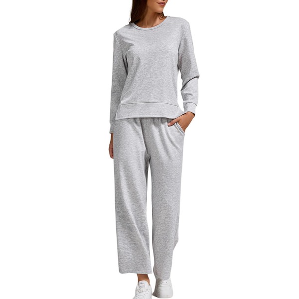 YETOWA Women’s Air Layer Fabric 2 Piece Set Stylish Long