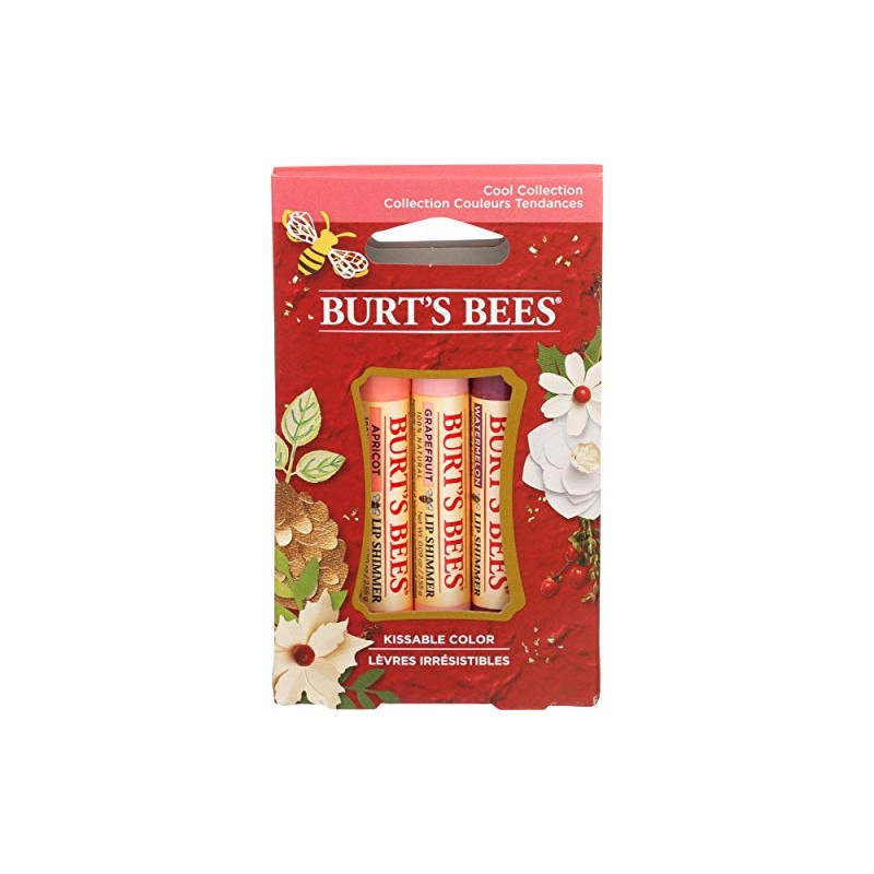 3 labiales Burt's Bees, juego navideño de la colección Cool,