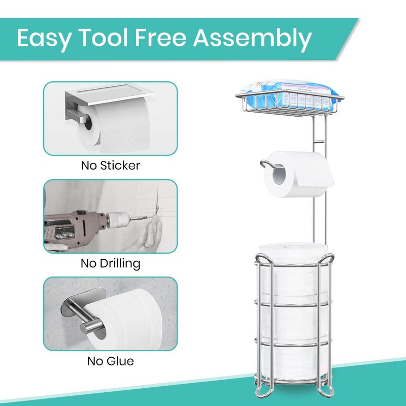 TreeLen Toilet Paper Holder Stand Toilet Tissue Roll Holder with