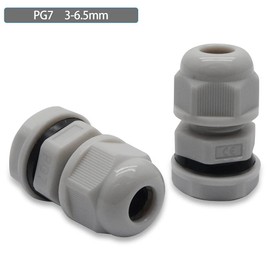 4Pcs White Nylon Cable Glands Waterproof Adjustable Plastic Wire Connectors Conduit Fittings Suitable for Industrial(PG7)