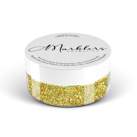 MARBLERS Holographic Glitter [Holo Olive Gold] 0.18oz (5g) | Fine | Non-Toxic, Vegan, Cruelty-Free | Eyeshadow, Body Butter, Nail Polish, Nail Art | Party, Body, Face, Hair Makeup
