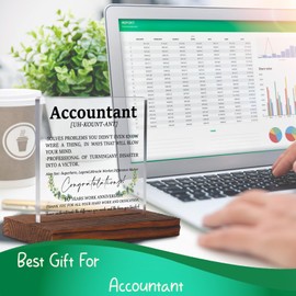 Accountant 10 Years Work Anniversary Clear Desk Decorative Sign Gifts, 10th Workiversary Recognition Appreciation Gifts for Accounting Long Service Office Table Shelf Plaques TZF11