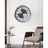 Fzy.bstim Silent Non-Ticking Modern Wall Clocks Battery Operated Sliver Round