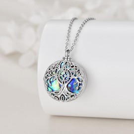 YFN Tree of Life Necklace Sterling Silver Celtic Tree of Life Pendant Jewellery Gifts for Women Men Girls, Sterling Silver, No Gemstone