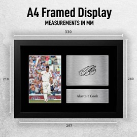 HWC Trading FR A4 Alastair Cook England Cricket Team Gifts Printed Signed Autograph Picture for Cricketer Memorabilia Fans - A4 Framed