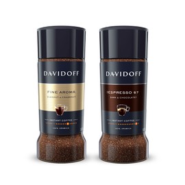 DAVIDOFF Instant Coffee Duo - Fine Aroma and Espresso 57 Bundle - 100% Arabica Beans - Medium & Dark Roast Combo, Luxurious Taste and Aroma, 2 x 3.52 oz