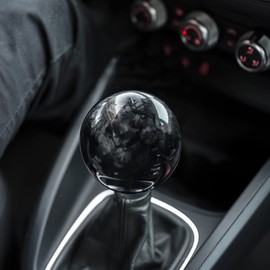 muge racing Forged Carbon Fiber Shift Knob Spherical Type Unique Designed for Most Manual Car Universal Gear Shifter With 3 Adapters (Carbon Fiber-Sphere, Black)