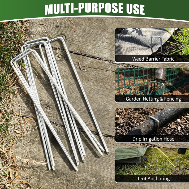 50 Pack 8 Inch Landscape Staples 11 Gauge Heavy Duty