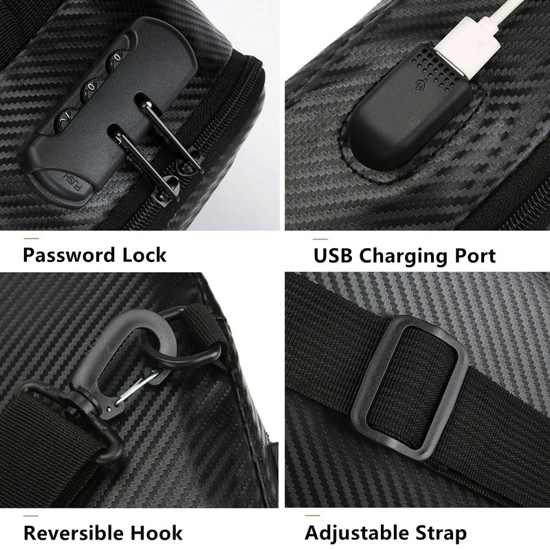 O-TBOST EVA Hard Shell Crossbody Sling Backpack for Men Anti-Theft