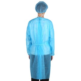 KOVIDSUN Protective Clothing, Protective Clothing, Disposable Work Clothes, PP, Waterproof, Antibacterial, Isolation Gowns, Pack of 10, One Size Fits Most, Elastic Cuffs, Unisex, Isolation Gown, Non-Woven Cloth, Gown, Infection Prevention, Virus Preventi