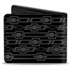 Buckle-Down Men's PU Bifold Wallet-Retro Chevy Bowtie Diagonal Monogram Black/Gray,