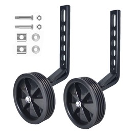 Mutetrain Training Wheels for 12 14 16 18 20 Inch Kids Bike ，Heavy Duty Bicycle Training Wheels for Single Speed Bike (Black)