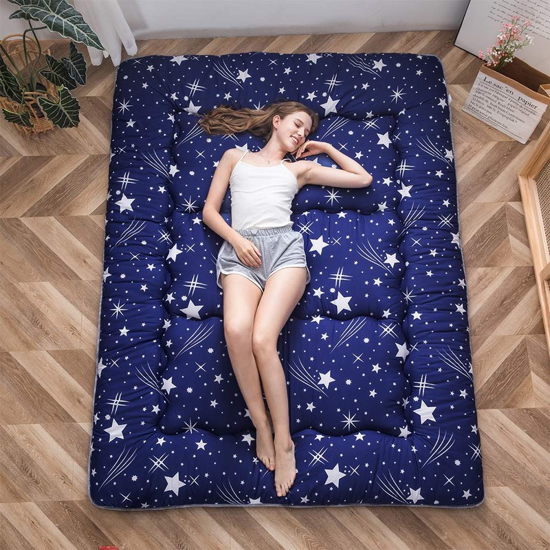 MAXYOYO Navy Starry Sky Japanese Futon Mattress, Tatami Mat Portable