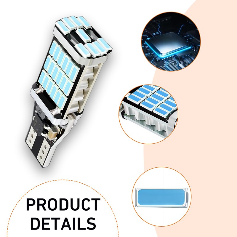 Bawkars 4PCS 921 LED Reverse Lights, 6500K High Brightness T15