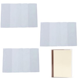 Plastic Book Cover,A5 Notebook Cover Set+Clear PVC Protective Sleeve+Durable Flexible Material+3 Pack+5-7/8"x8-1/4+Office Home Use