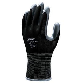 Showa 370XXL Nylon Backing Fabric Protective Glove With Nitrile Coated Palm, 2XL, Black