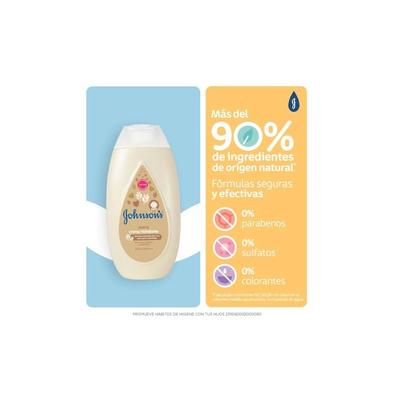 Johnson'S, Crema Corporal Para Bebé, Avena 400 Ml