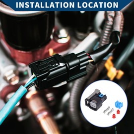 Hihaha 2 Pins Fuel Injector Socket Plug for Buick Excelle/Inner Female Wiring Harness Cable Connector/Waterproof Plastic, Tinned Copper 1.2mm Series