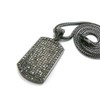 Iced Out Dog Tag Pendant 4mm 36" Franco Chain Necklace