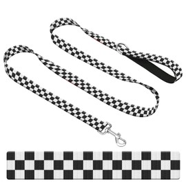 BSDUUIF Dog Leash for Large Medium and Small Dogs, Cute Polyester 6 Foot Dog Training Leash, Walking Lead for Dogs Black White Checkered