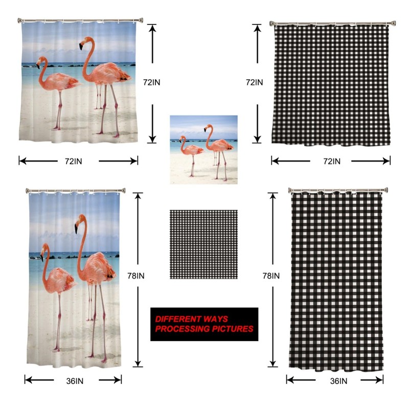 Palm Tree Shower Curtain Set with Hook 60" x 72",Tropical