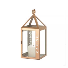 Accent Plus HOME LIGHTING DECOR ROSE METAL FRAME CARING CANDLE LANTERN
