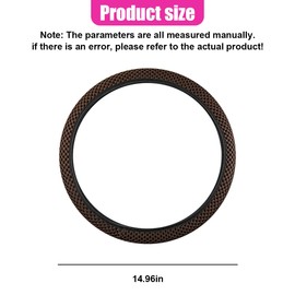 UHANBUT Elastic Stretch Steering Wheel Cover, Anti-Slip 15 inch Microfiber Odorless Breathable Ice Silk Car Steering Wheel Protector, Easy Carry, Warm in Winter & Cool in Summer (Coffee)