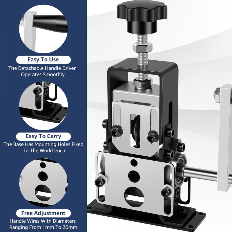 Wire Stripper Machine, 0.06''-0.98'' Manual or Drill Powered Wire Stripping